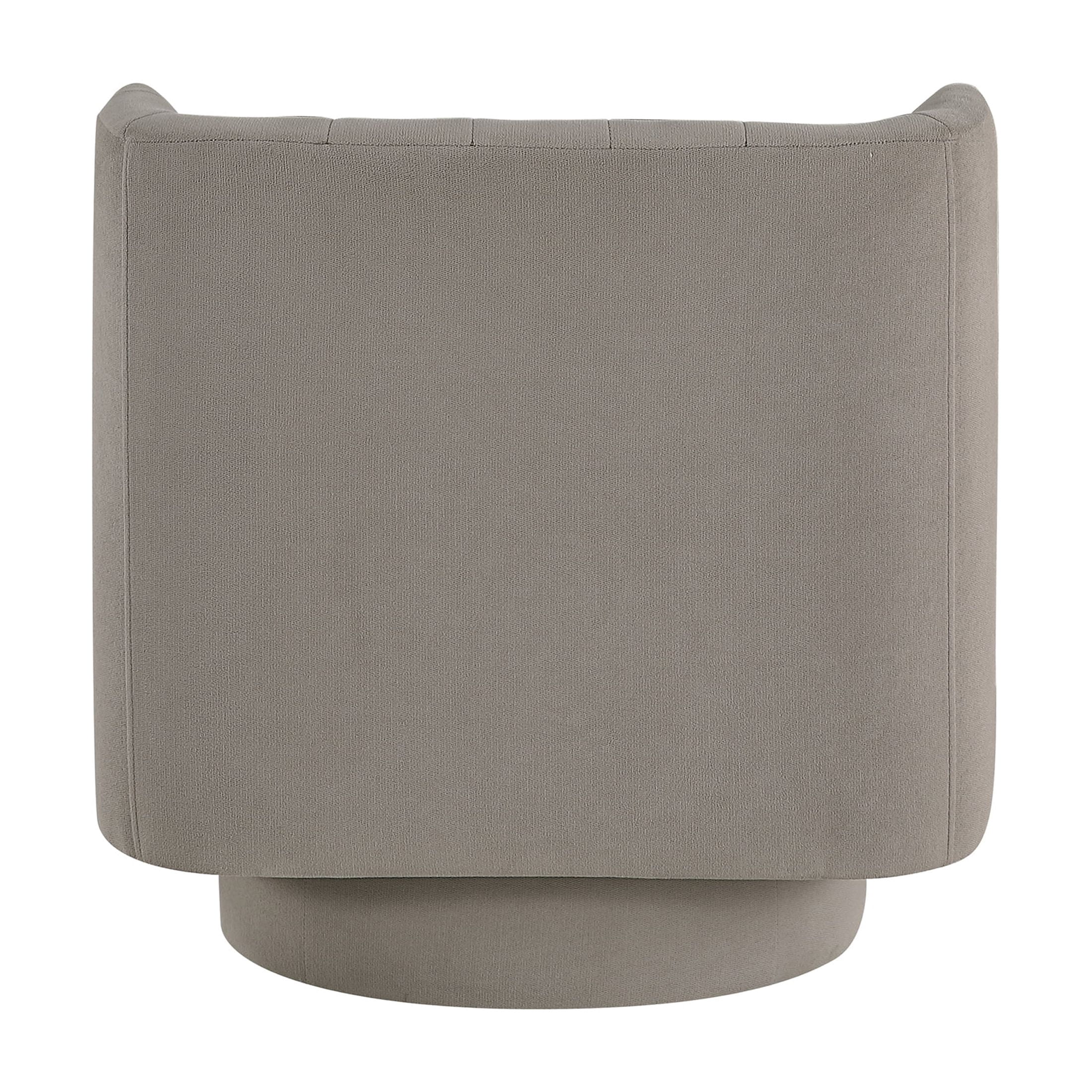 OakvillePark Glynworth Textured Fabric Chennel Tufted Swivel Chair, Taupe