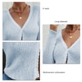 thumbnail image 4 of Cárdigan de punto corto, cárdigan de punto con cuello en V, cárdigan de punto, suéter, cárdigan, suéter, abrigo, confeccionado a la perfección, 4 of 5
