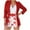Red, variant on Blazer Shorts Set for Women Flroal 2 Piece Long Sleeve Open Front Blazer Short Suits Business Outfits with Belt