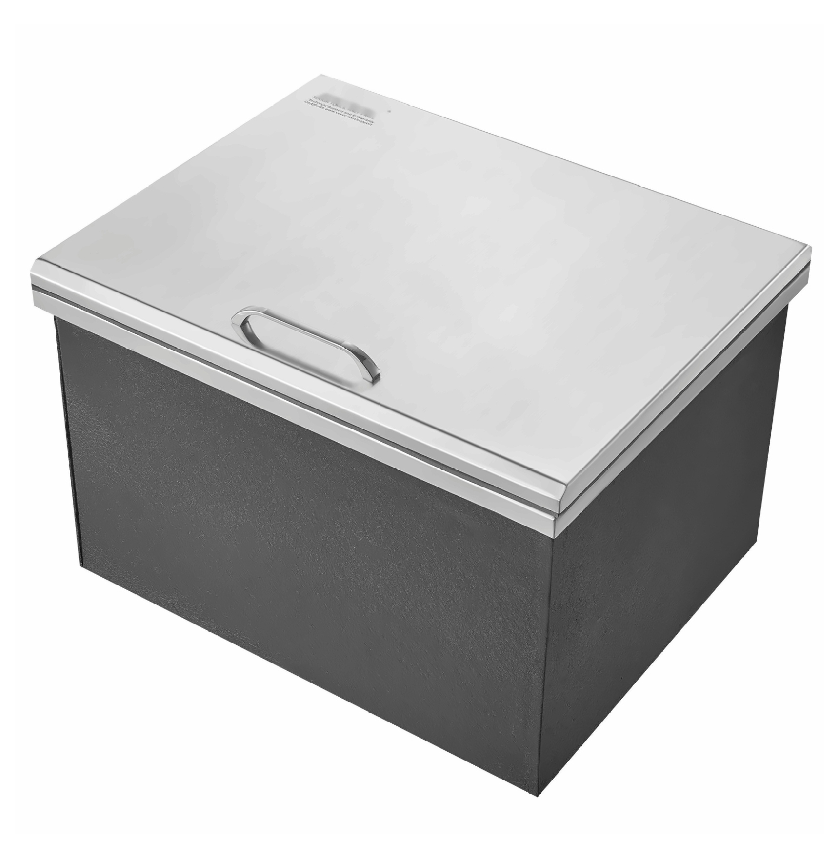 Stainless Steel Drop In Ice Chest 40 qt, 20" x 16" x 13" Commercial Ice Bin, Outdoor Kitchen Cooler, Hinged Lid, Drain Included, for Beer Wine Beverages