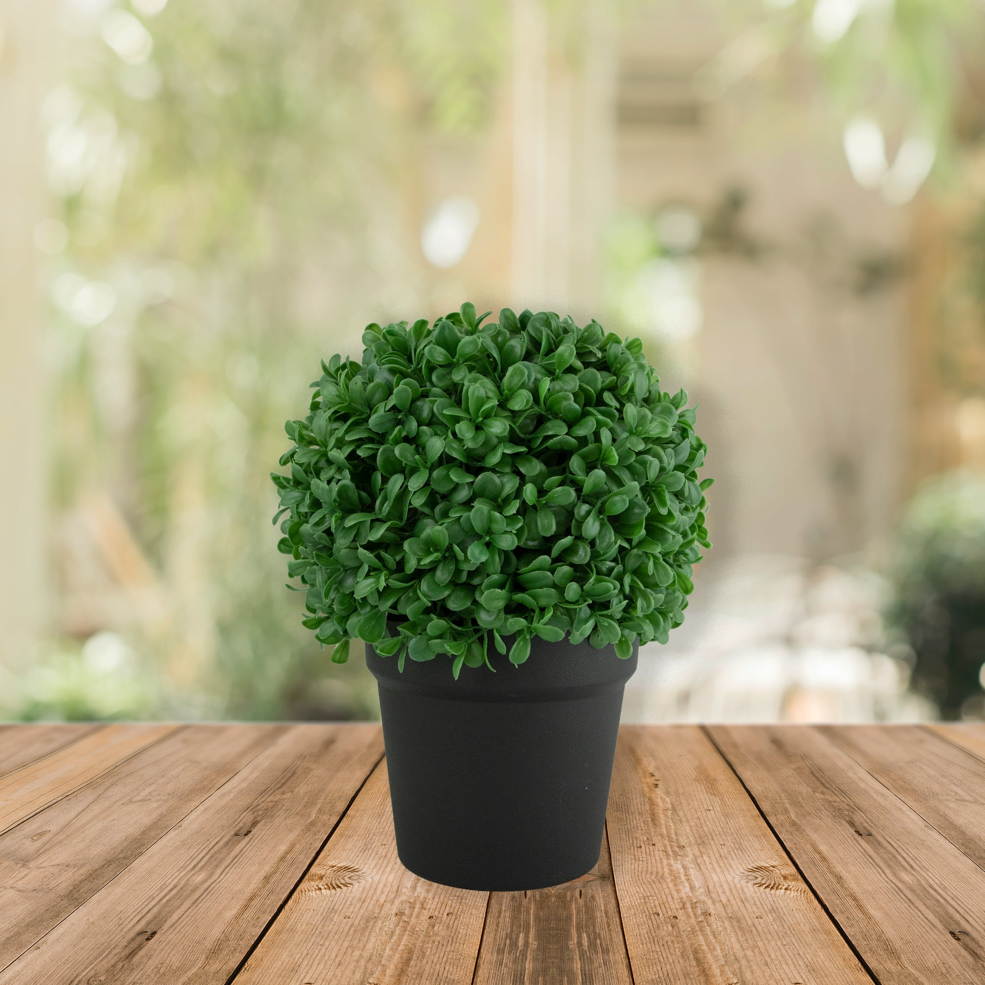 Northlight 9.5" Artificial Boxwood Ball Topiary in Round Pot, Unlit