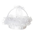 thumbnail image 2 of Cesta de niña de las flores para boda, decorada con lazo, de flores para boda, 8'' Blanco, 2 of 8