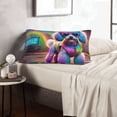 thumbnail image 6 of Picia Rainbow Poodle Urban Street Pattern Plush Pillow Case – Soft and Cozy Cushion Cover, Hypoallergenic Throw Pillow Case for Home Decor-20"x30", 6 of 6