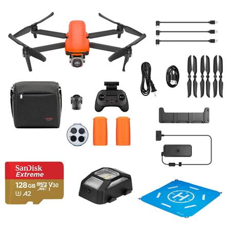 Autel Robotics EVO Lite+ Premium (Orange), Bundle with 128GB Memory Card, Strobe Anti-Collision Light, Folding Landing Pad