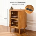 thumbnail image 2 of Mid Century Modern Nightstand with Charging Station, Fluted Accent Side Table with Sliding Door & Adjustable Shelf, End Table for Small Space, Living Room, Bedroom,Sofa Couch(1, Yellow), 2 of 9