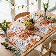 thumbnail image 5 of Happy Fall Placemats Set of 2, Maple Tree Orange Pumpkins Thanksgiving Wood Washable Wipeable Table Mats for Dining Tables, Indoor Outdoor Kitchen Place Mats for Holiday Party Table Decor, 5 of 9