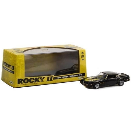 Black with Hood Phoenix Rocky II Movie 1 by 43 Scale Diecast Model Car for 1979 Pontiac Firebird TA Trans AM