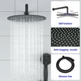 thumbnail image 2 of Logmey 10 inch Rainfall Shower Head,Shower Heads with Handheld Spray Combo,Wall Mounted Shower Faucet Set for Bathroom,Matte Black, 2 of 5