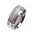 thumbnail image 2 of Metals Jewelry Men's / Women's 8mm Silver Inlay Ring With 16 CZs Titanium Comfort Fit Band Size 11, 2 of 4