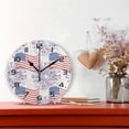 thumbnail image 2 of SKYSONIC USA Flag Firework Wall Clock 10 Inch Silent Non Ticking Round Clock Oil Painting Clock Easy to Read Clock for Living Room Bedroom Bathroom Home Decor, 2 of 7