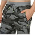 thumbnail image 4 of Tyhengta Mens Shorts Casual Sports Drawstring Zipper Pockets Elastic Waist CamoGrey 30, 4 of 8
