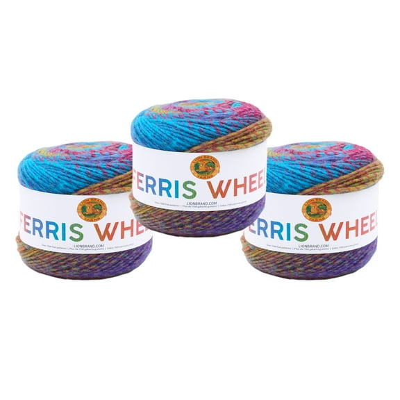 Lion Brand Yarn Ferris Wheel Vintage Carousel Medium Acrylic Yarn 3 Pack