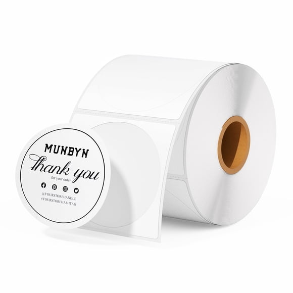 Etiquetas adhesivas térmicas MUNBYN, círculo de 5 cm, 750 hojas/1 rollo