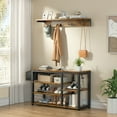 thumbnail image 4 of Entryway Hall Tree Shoe Bench with Storage, for Entryway, Hallway, Retro, 4 of 8