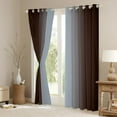 thumbnail image 3 of Grayish White and Brown Curtains for Bedroom,Rainbow Ombre 30%-50% Blackout Curtains Aesthetic Living Room Decor,Gradient Colorful Curtains & Drapes Abstract Window Curtain, 3 of 6