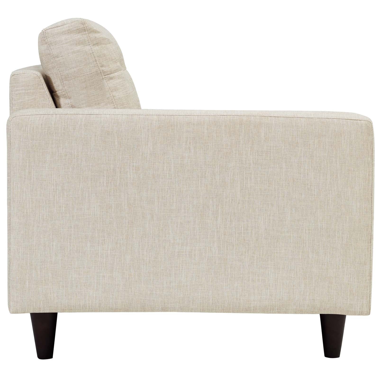 Modway Empress Left-Facing Upholstered Polyester Fabric Loveseat in Beige