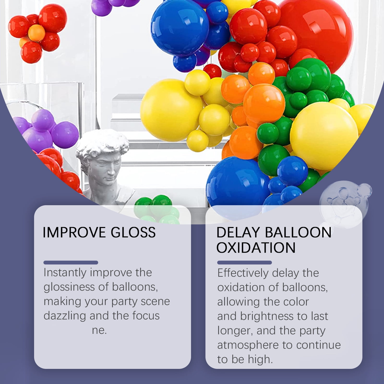Alvantor Balloon Shine Spray, Instant High Shine, Waterproof, Long-lasting, Party and Event Decor, 3.38 fl.oz