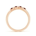 thumbnail image 2 of ANGARA Natural Round Ruby and Diamond Crossover Ring in 14K Rose Gold for Women (Size-2mm) | July Birthstone, Birthday, Anniversary, Jewelry Gift for Women | Natural Ruby Ring, 2 of 9