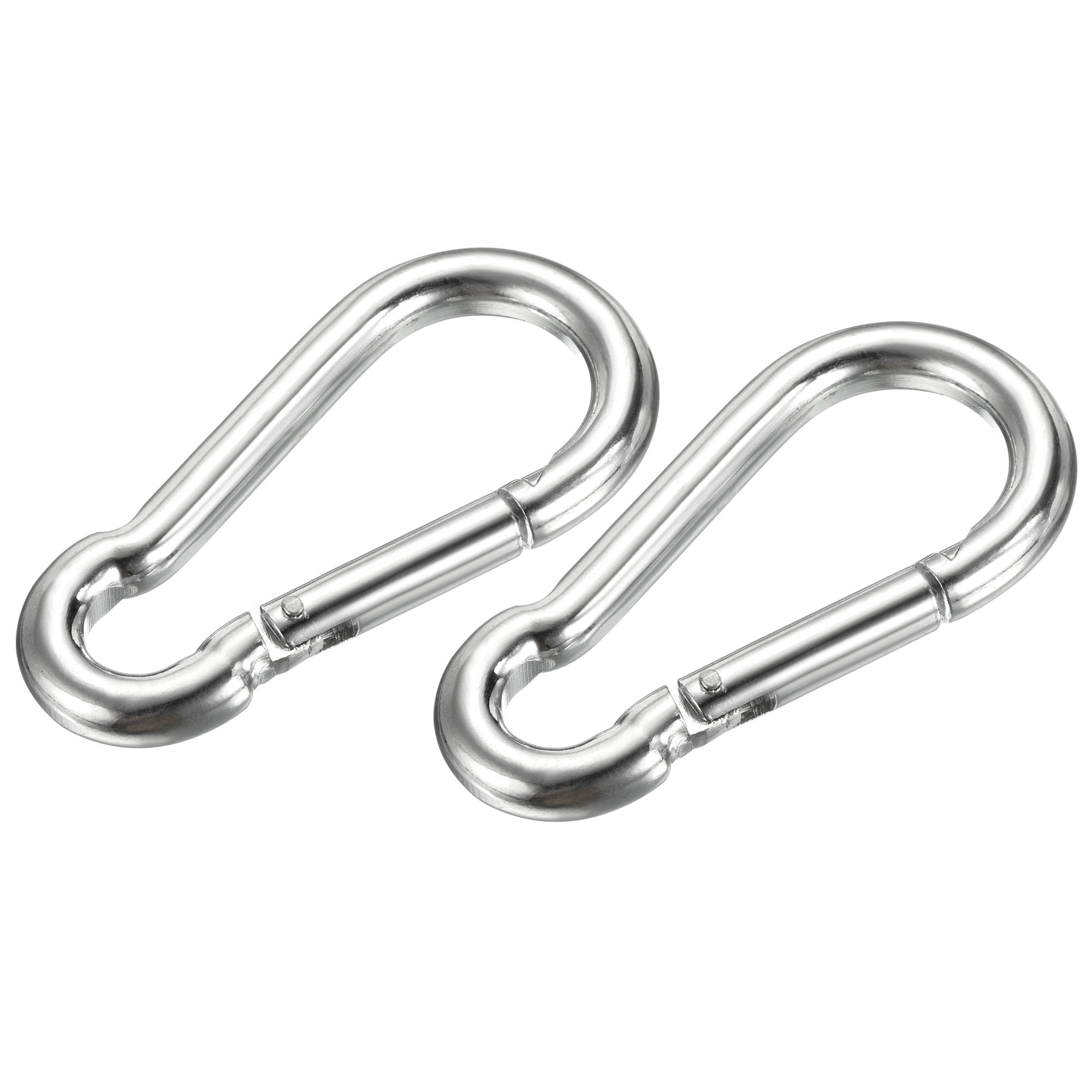 Uxcell Spring Snap Hook Clips Rope Connector, Carbon Steel, 2pcs