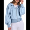thumbnail image 2 of Sudaderas con Capucha y Cremallera para Mujer, Sudaderas , Casuales, Cómodas y Bonitas, Chaquetas con Cremallera, Conjuntos de Otoño A . Azul L, 2 of 10