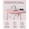 thumbnail image 4 of Mesa auxiliar VASAGLE redonda con estación de carga Jelly Pink, 4 of 9
