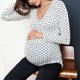 thumbnail image 4 of Camiseta de maternidad con cuello en V y manga larga con estampado de lactancia para mujer (tipo AL), 4 of 7