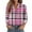 Hot Pink, variant on TKLPEHG Women's Button Down Plaid Shirts Loose Long Sleeve Lapel Shirts Trendy Business Casual Going Out Checkered Tops (Green,S)