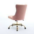 thumbnail image 6 of Pink Velvet Office Chair with Gold Base, Modern Tufted Adjustable Swivel Desk Chair, 24.8" Wide Seat Ergonomic Computer Chair for Home Office, 6 of 16