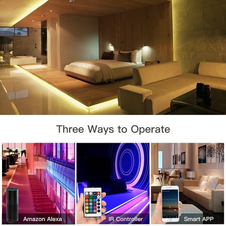 Wifi Remote Controller Wireless Rgb Led Light Strip Lamp Smart Phone App Alexa Voice Control