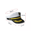 thumbnail image 2 of Sombrero Ajustable Capitan Marinero Gorro Gorra Yate 1 Pzs BLANCO, 2 of 5