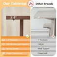thumbnail image 3 of 63" Rectangle Dining Table for 4 6 People, [35.4" Widen Tabletop] Farmhouse Kitchen Table, Large Dinner Table for Living Room Home Office, Walnut, 3 of 7