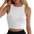 thumbnail image 2 of Lixiuxyad Womens Loose Tank Tops Women's Sleeveless Neck Double Lined Casual Basic Tank Crop Tops,White, 2 of 5