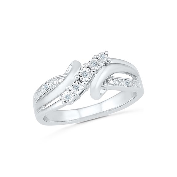 STERLING SILVER 0.03 CTTW WHITE DIAMOND FASHION RING