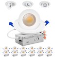 thumbnail image 1 of Adetu Luces LED empotrables con gimbal de 4", ajustables 360°, paquete de 12, 1 of 8