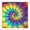 Colorful Rainbow Tie, variant on Blue White Tie Dye Mandala Pattern Square Fitted Tablecloth with Elastic Edge,Square Table Cover,Washable Elastic Table Cover for Home Kitchen Party Decor 34"x34"