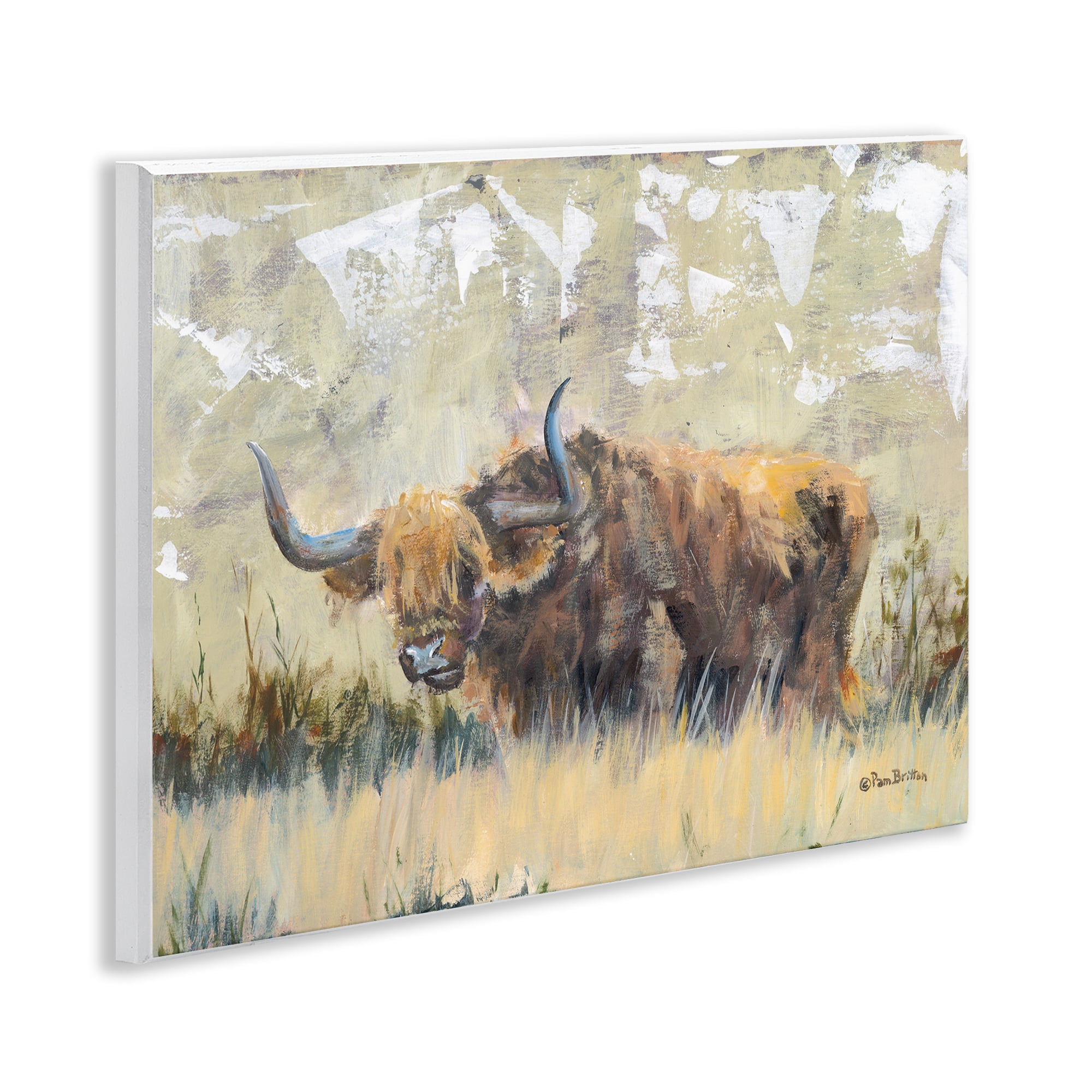 Stupell Industries Rustic Patterned Longhorn Animals & Insects Painting Unframed Art Print Wall Art, 14 x 11