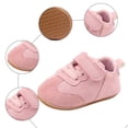 thumbnail image 6 of Dakaela Baby Shoes Boys Girls Non Slip Walking Sneakers 0 3 6 9 12 18 Months Infant Moccasins Newborn Loafers Crib Shoes with Hook and Loop Pink Size 5, 6 of 7
