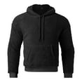 thumbnail image 4 of MIASHUI Men's Fall Winter Plush Lined Hoodie Soft Warm Pullover Long Sleeve Casual Comfortable Sweatshirt Black,XL, 4 of 6