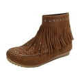 thumbnail image 2 of Quaouag Women Casual Ankle Boots Flat Fringe Mocassion Booties, 2 of 8
