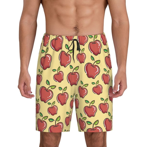 Fotbe Apple Pantalones Cortos de Pijama para Hombre, Ropa de Dormir, Pantalones de Pijama Cortos para Hombre-Medium