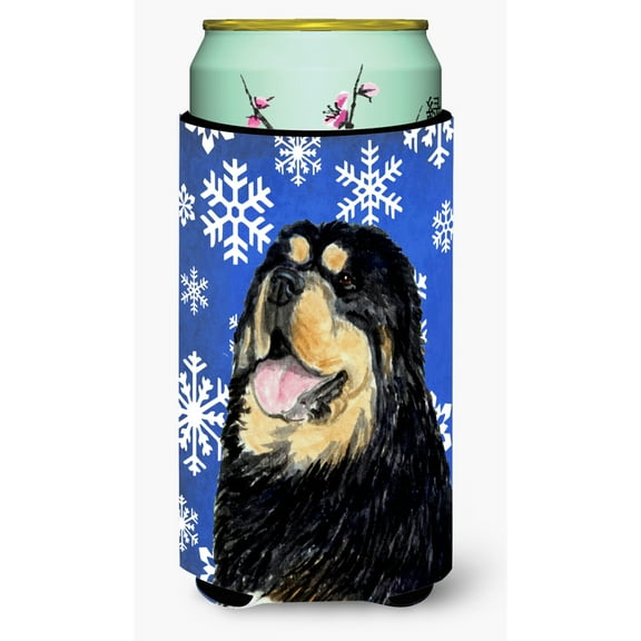 Tibetan Mastiff Winter Snowflakes Holiday Tall Boy Hugger