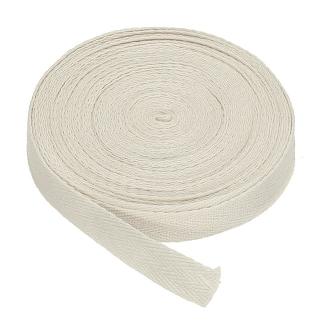 Cinta de sarga de algodón Uxcell de 5/8 pulgadas, 50 yardas, cinta de sesgo para costura, envoltura de regalos, manualidades, color crema blanco, 10 yardas
