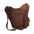 thumbnail image 5 of Mens Vintage Canvas Shoulder Messenger Bag Chest Leather Patchwork Messenger Bag(COFFEE), 5 of 5