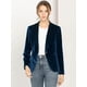 thumbnail image 2 of Abrigo De Oficina Para Mujer Chaqueta De Terciopelo Con Botones Y Cuello Chal Sólido Azul profundo L, 2 of 7
