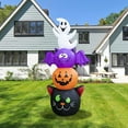 thumbnail image 4 of 6 FT Halloween Inflatables Outdoor Pumpkin Ghost Cat Lantern Bat Blow up Outdoor Halloween Inflatables Decorations with LED Light Built-in for Holiday Party Yard Decor, 4 of 8