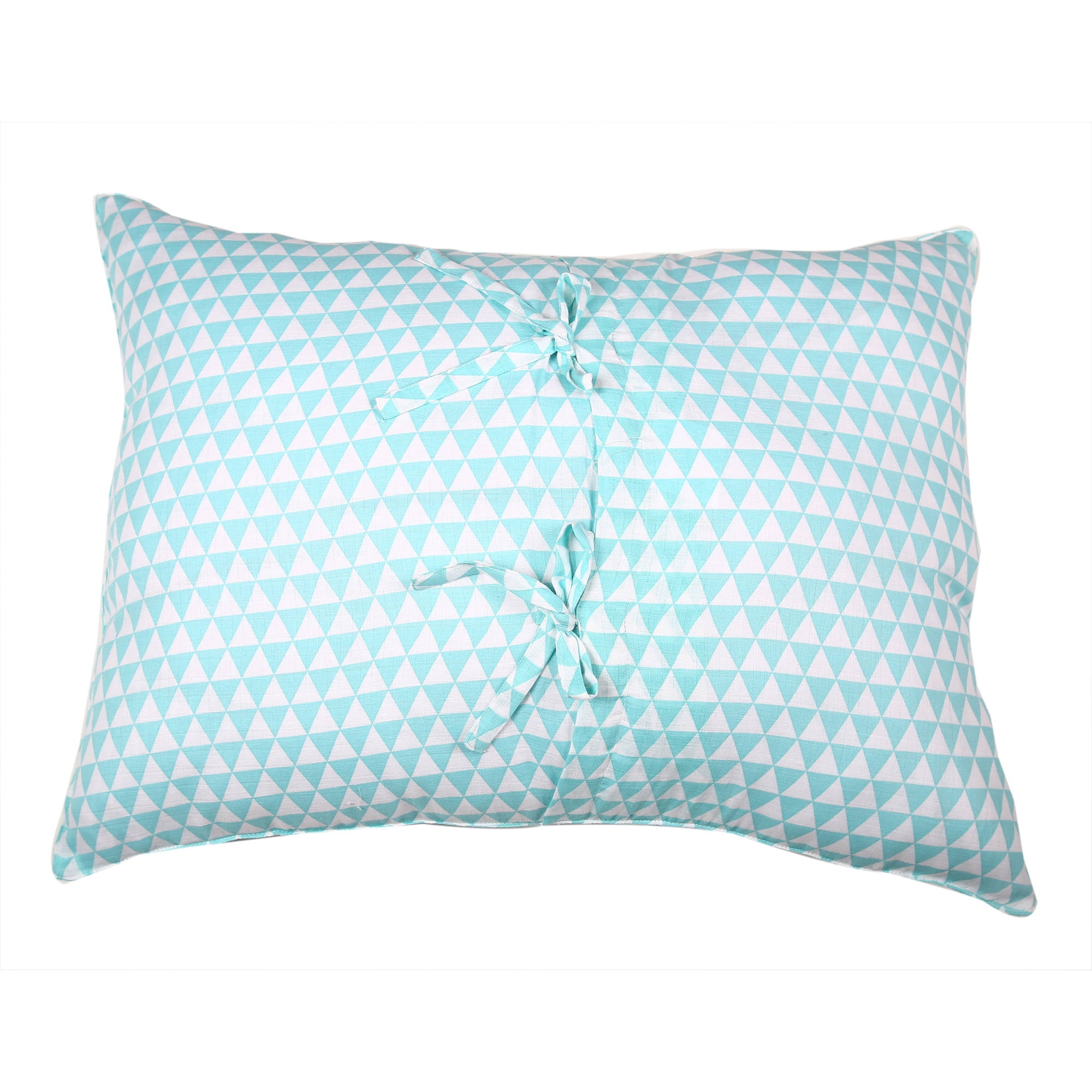 Bacati Aztec Aqua/Navy 3-Piece 100% Cotton Muslin Toddler Bedding Sheet Set, Triangles