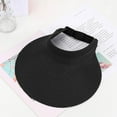 thumbnail image 2 of WEIYLL Sun Hat for Women Straw Sunscreen Empty Top Solid Color Large Brim Black Beach Caps, 2 of 5