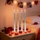 thumbnail image 4 of Velas Cónicas Bañadas En Parafina 4 velas cónicas plateadas galvanizadas, 4 velas de cera de poste largo para decoración romántica de bodas y restaurantes. JASKFLY, 4 of 9