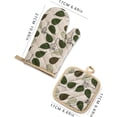 thumbnail image 2 of Cotton Heat - Resistant Oven Mitt & Pot Holder Set with Hanging Loops, Green Kitchen Gloves for Baking & Cooking (4 - Piece), 2 of 6