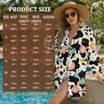thumbnail image 7 of Xoenoiee Cow Daisy Flower Print Womens Swimsuit Cover Up Button Down Bathing Suit Coverups Long Sleeve Beachwear Oversized Bikini Shirt Dresses, L, 7 of 7